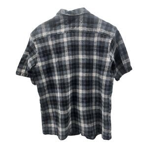 Pendleton Wool Blend Men's Large Blue Short Sleeve Plaid Flannel Button Up Shirt